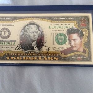 ELVIS PRESLEY COLORIZD $2 BILL THE KING